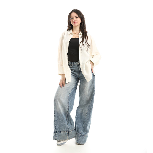 _Comfy_Plain_Shirt_For_Women_-Off_White