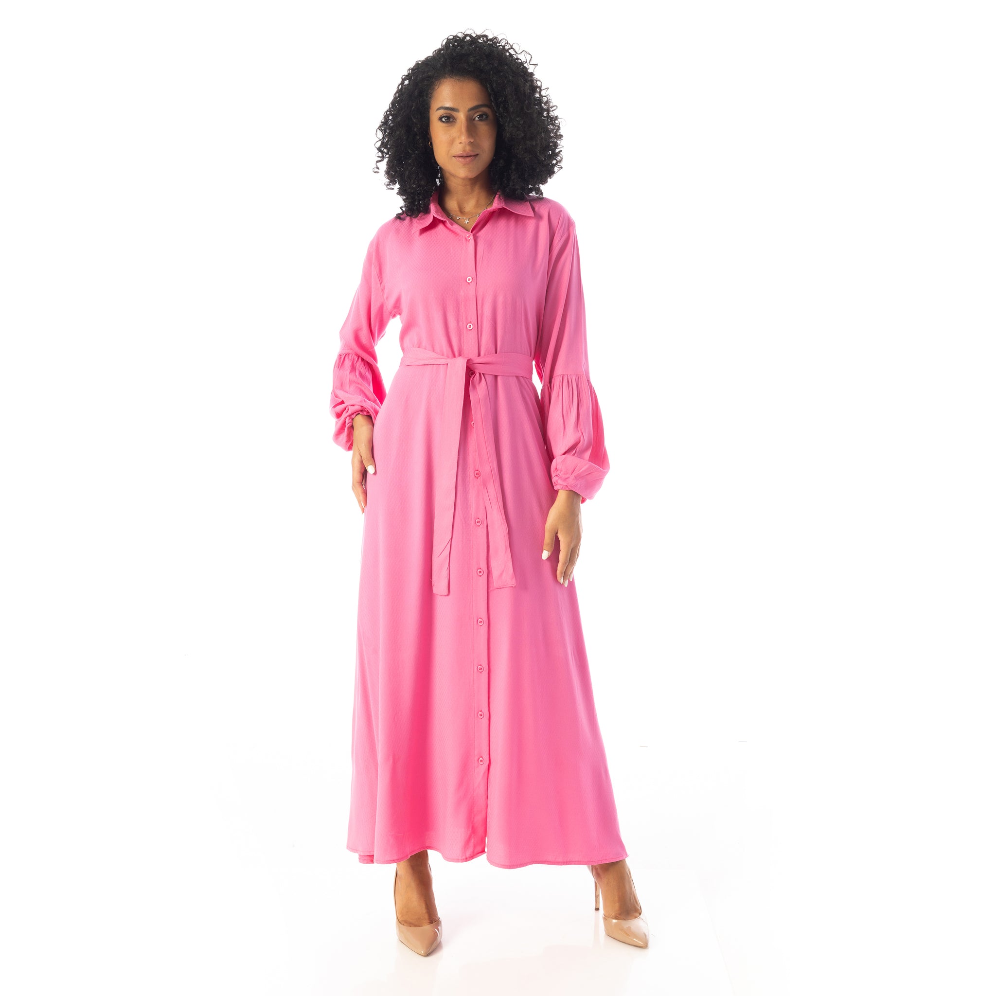 Peasant_Sleeves_Elegant_Long_Dress_-_Hot_Pink