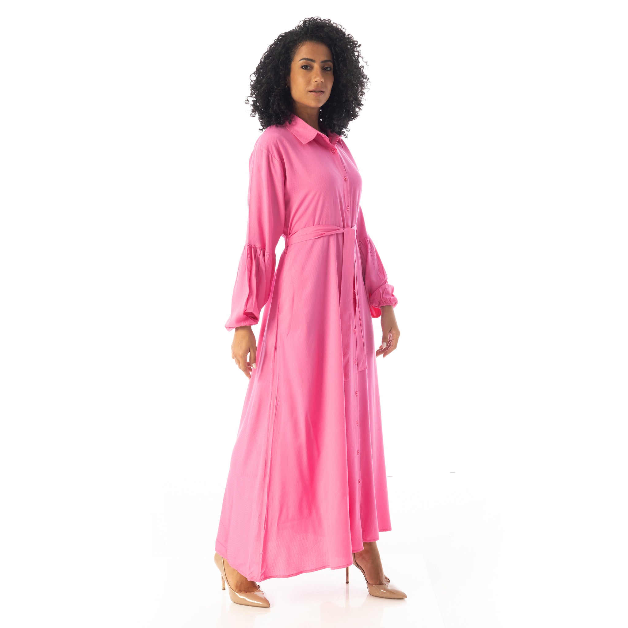 Peasant_Sleeves_Elegant_Long_Dress_-_Hot_Pink