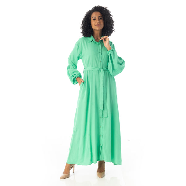 Peasant_Sleeves_Elegant_Long_Dress_-_Green