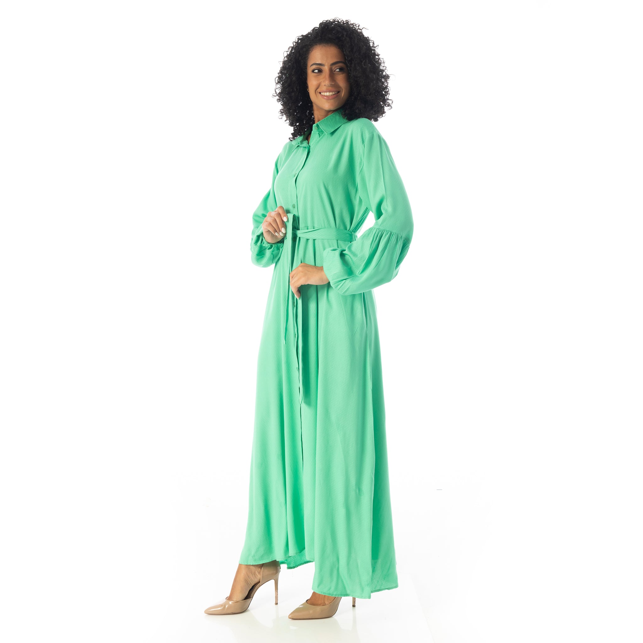 Peasant_Sleeves_Elegant_Long_Dress_-_Green