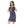 Self Pattern Buttons Closure Sleepshirt - Blue, Red, and Yellow