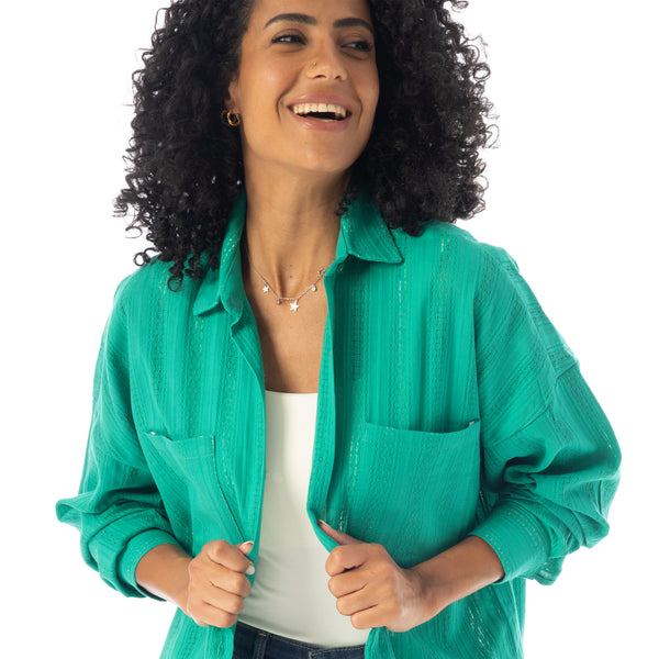 Long_Sleeves_Textured_Oversized_Shirt_-_Green