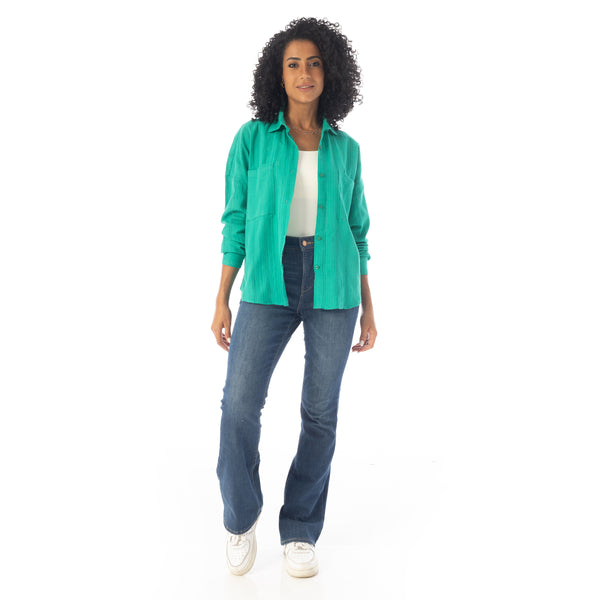 Long_Sleeves_Textured_Oversized_Shirt_-_Green