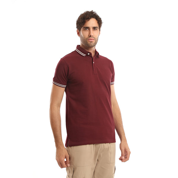 Lined_Sleeves_&_Collar_Buttoned_Polo_Shirt_-_Burgundy