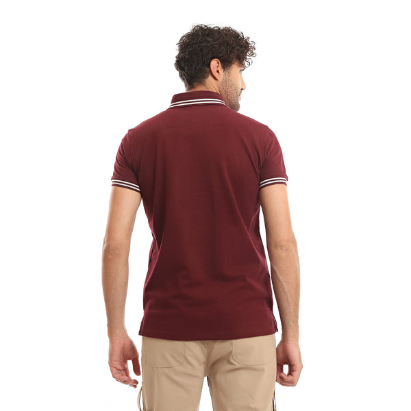 Lined_Sleeves_&_Collar_Buttoned_Polo_Shirt_-_Burgundy