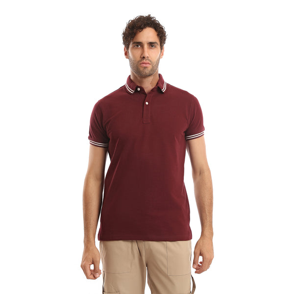 Lined_Sleeves_&_Collar_Buttoned_Polo_Shirt_-_Burgundy