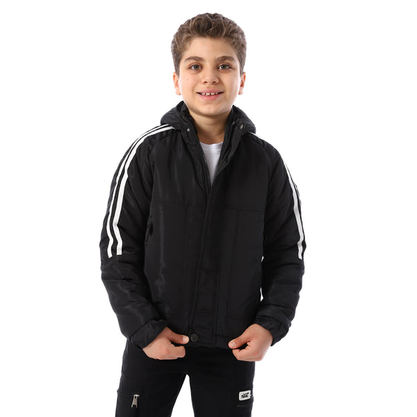 Long_Sleeves_Hooded_Neck_Boys'_Puffer_Jacket_-_Black