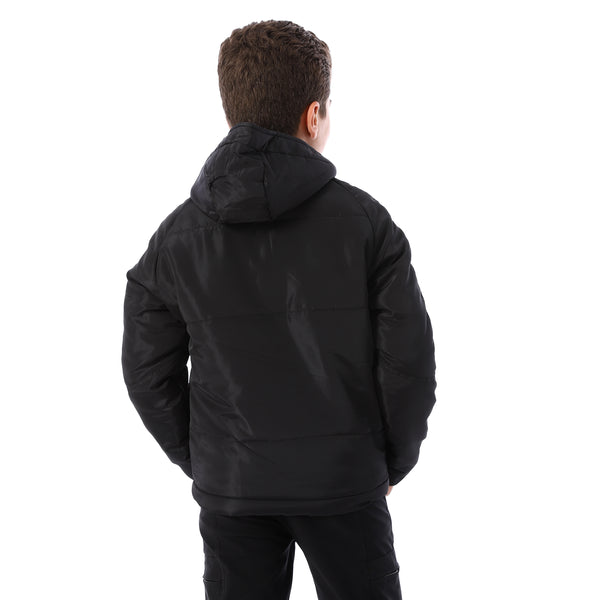Long_Sleeves_Hooded_Neck_Boys'_Puffer_Jacket_-_Black