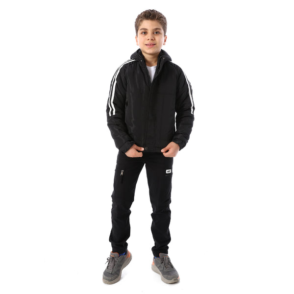 Long_Sleeves_Hooded_Neck_Boys'_Puffer_Jacket_-_Black