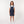 Sleeveless Square Neckline Zipped Girls Denim Dress - Dark Blue