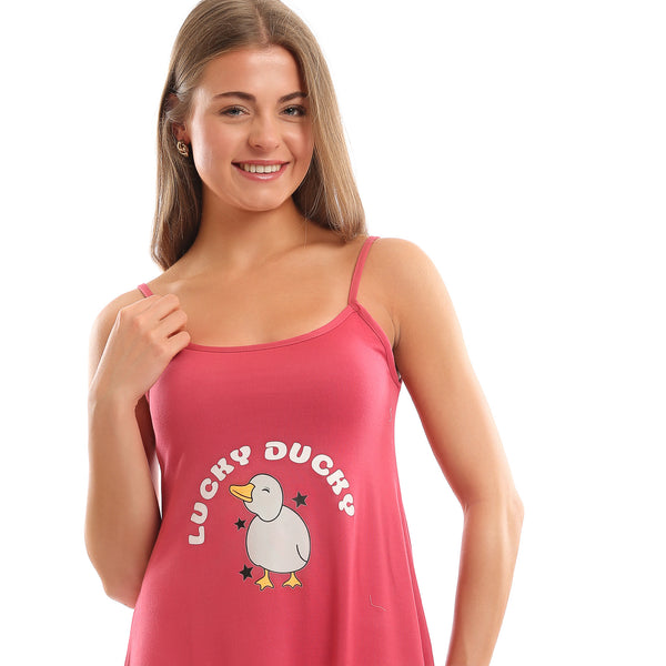 Printed_"Lucky_Ducky"_Square_Neck_Nightshirt_-_Watermelon