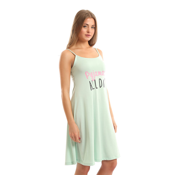 Printed_"Pyjamas_All_Day"_Cotton_Nightshirt_-_Pastel_Green