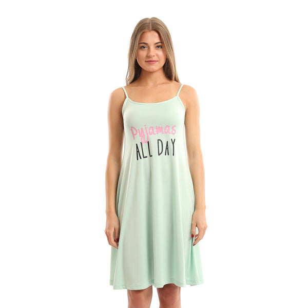 Printed_"Pyjamas_All_Day"_Cotton_Nightshirt_-_Pastel_Green