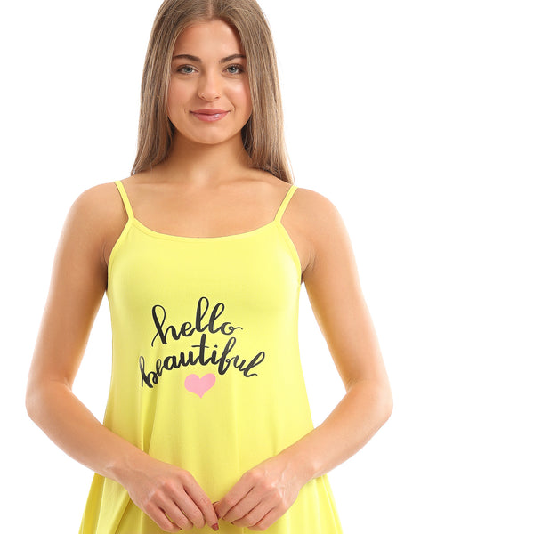 "Hello_Beautiful"_Printed_Square_Neck_Nightshirt_-_Yellow
