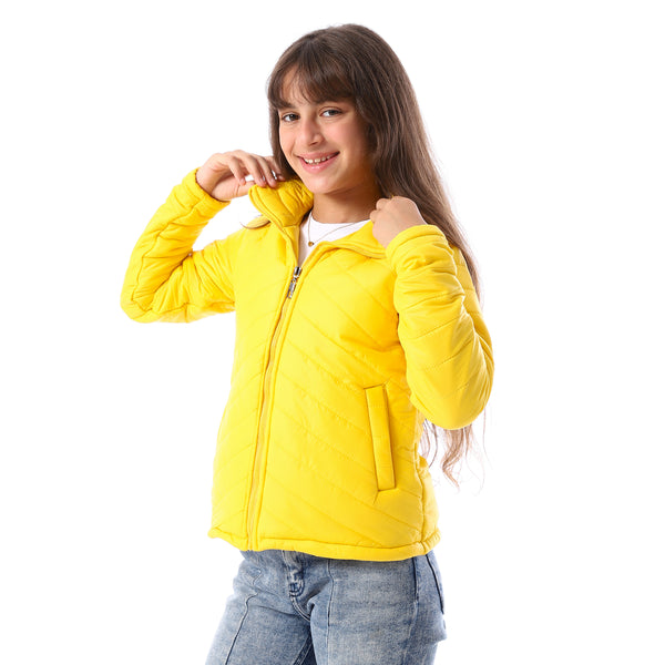 Zip_Through_Neck_Zipped_Girls'_Puffer_Jacket_-_Yellow