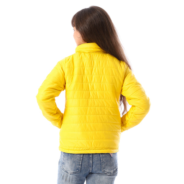 Zip_Through_Neck_Zipped_Girls'_Puffer_Jacket_-_Yellow