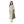 Square Neckline Side Accent Sleeveless Dress - White & Olive