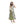 Square Neckline Side Accent Sleeveless Dress - White & Olive