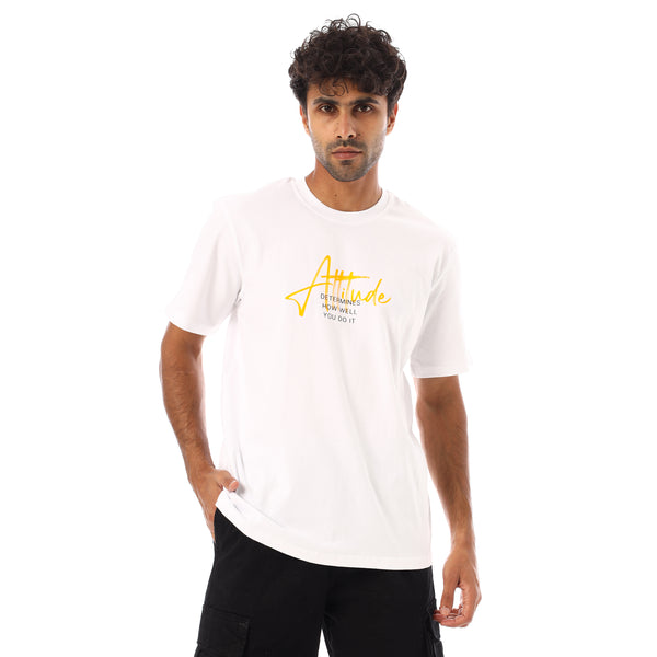 Short Sleeves Regular Fit Printed T-Shirt - White