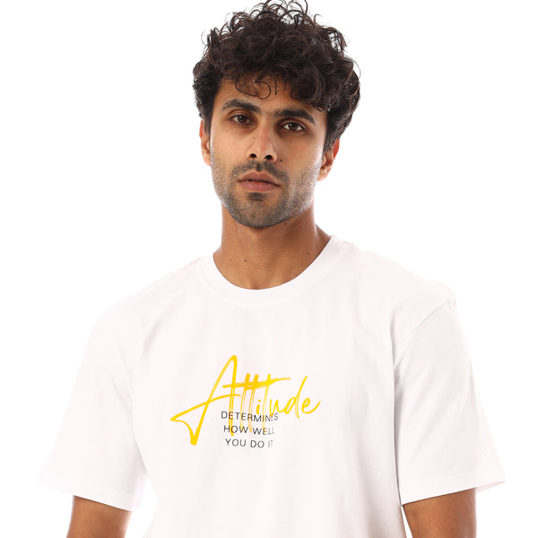 Short Sleeves Regular Fit Printed T-Shirt - White