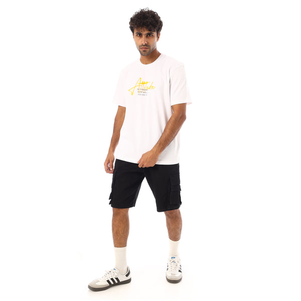 Short Sleeves Regular Fit Printed T-Shirt - White
