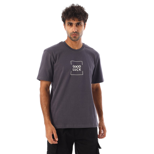 Short Sleeves Regular Fit Printed T-Shirt - Dark Grey