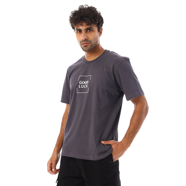 Short Sleeves Regular Fit Printed T-Shirt - Dark Grey