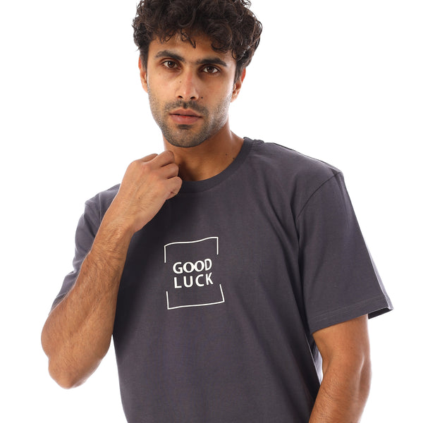 Short Sleeves Regular Fit Printed T-Shirt - Dark Grey