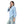 Turn Down Collar Hidden Placket Shirt - Light Blue