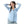 Turn Down Collar Hidden Placket Shirt - Light Blue