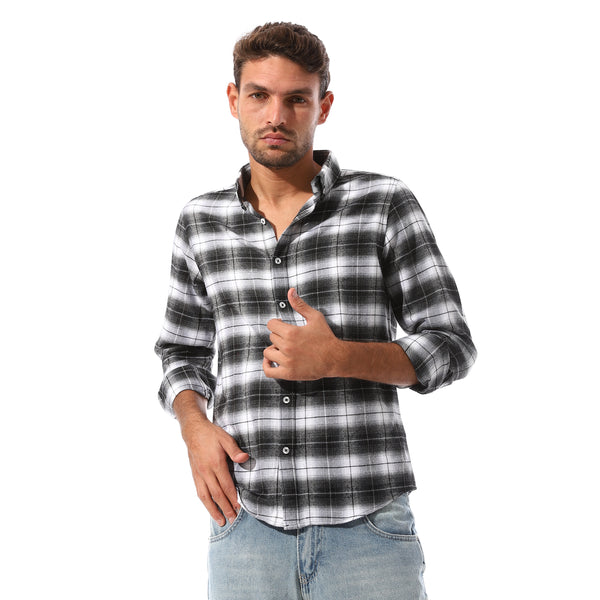 Checkered_Full_Buttoned_Casual_Shirt_-_Black_&_White