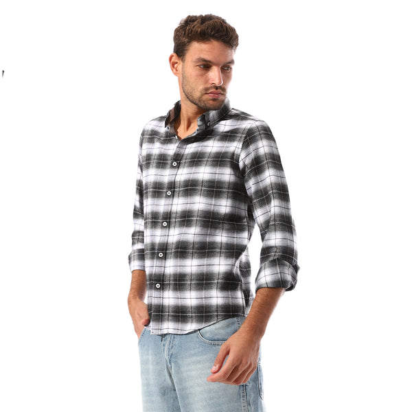 Checkered_Full_Buttoned_Casual_Shirt_-_Black_&_White