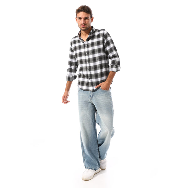 Checkered_Full_Buttoned_Casual_Shirt_-_White_&_Grey