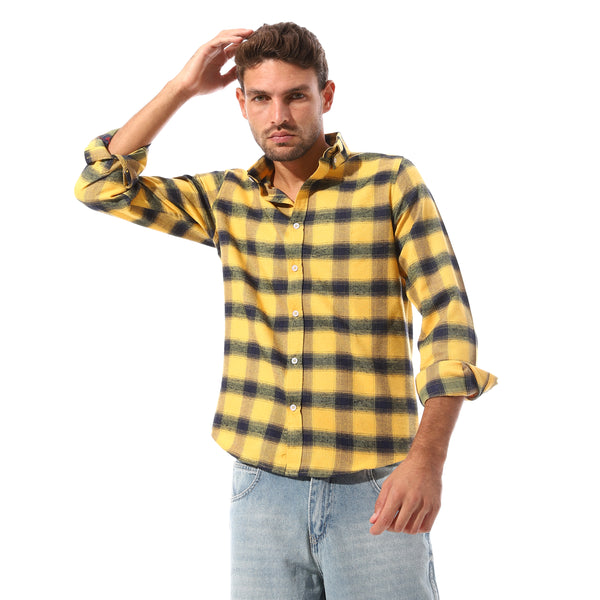 Checkered_Full_Buttoned_Casual_Shirt_-_Yellow_&_Black