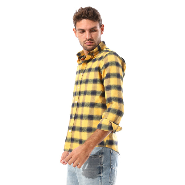 Checkered_Full_Buttoned_Casual_Shirt_-_Yellow_&_Black