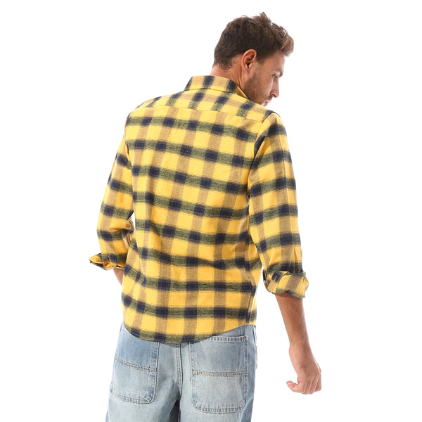 Checkered_Full_Buttoned_Casual_Shirt_-_Yellow_&_Black