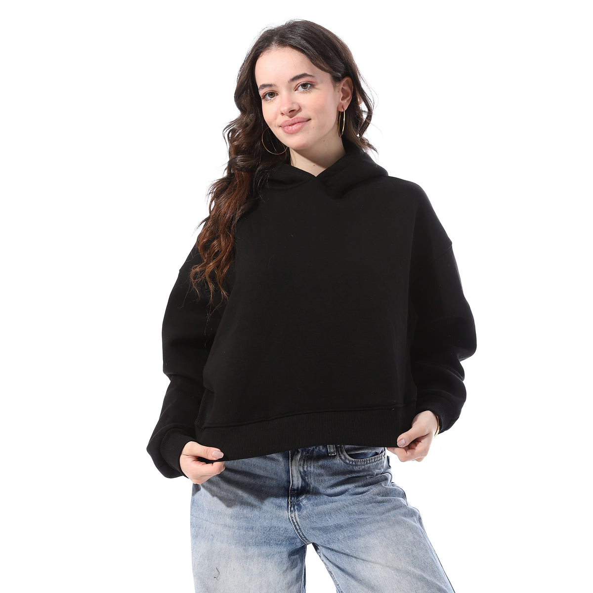 Slip_On_Basic_Cropped_Hoodie_-_Black