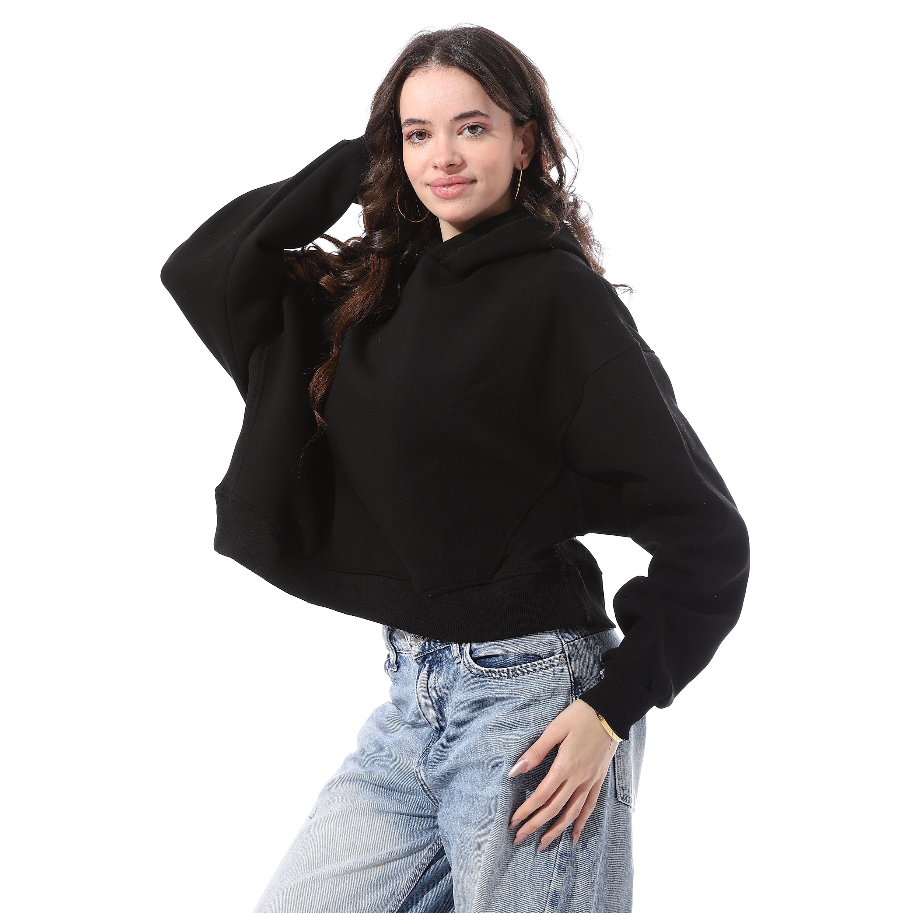 Slip_On_Basic_Cropped_Hoodie_-_Black