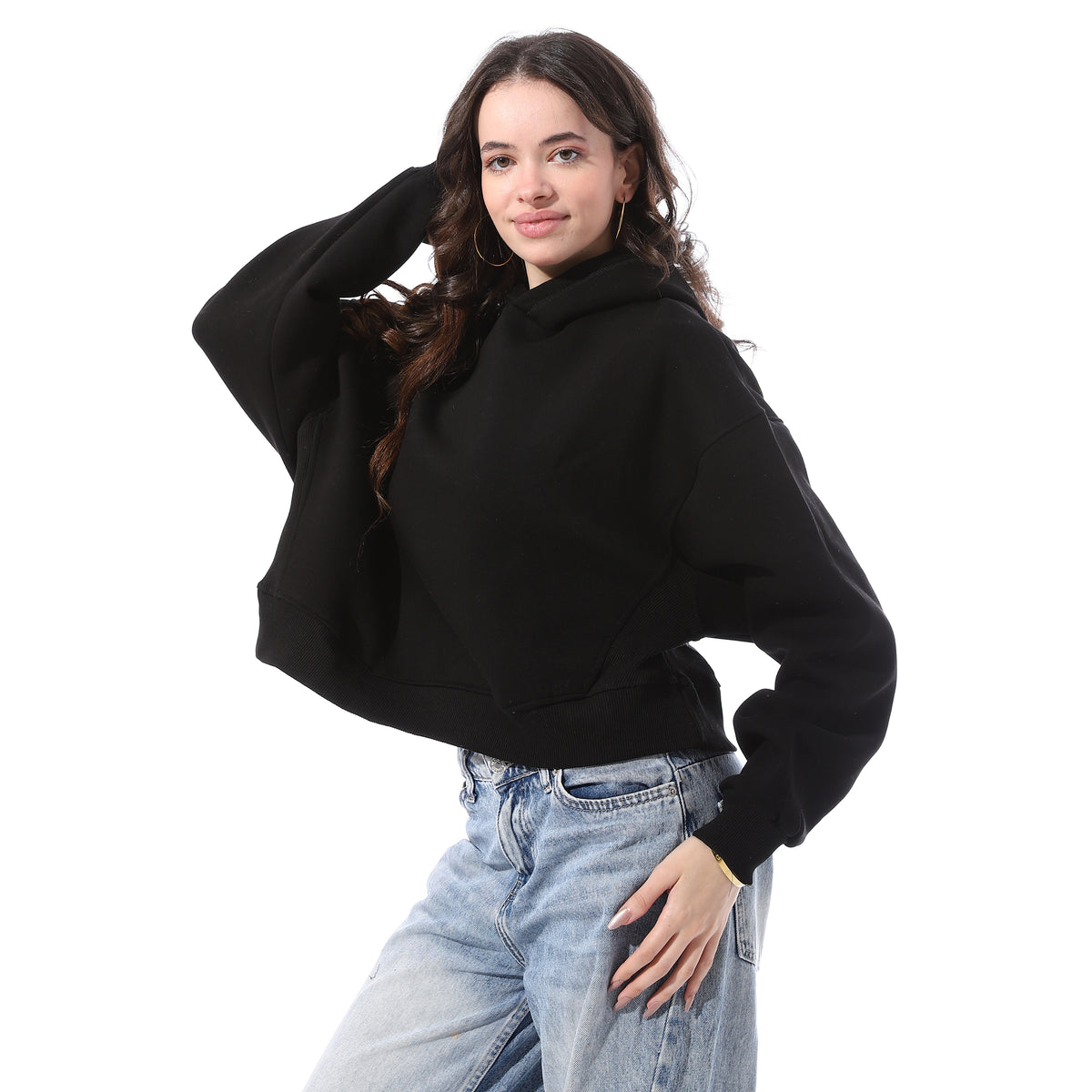 Slip_On_Basic_Cropped_Hoodie_-_Black