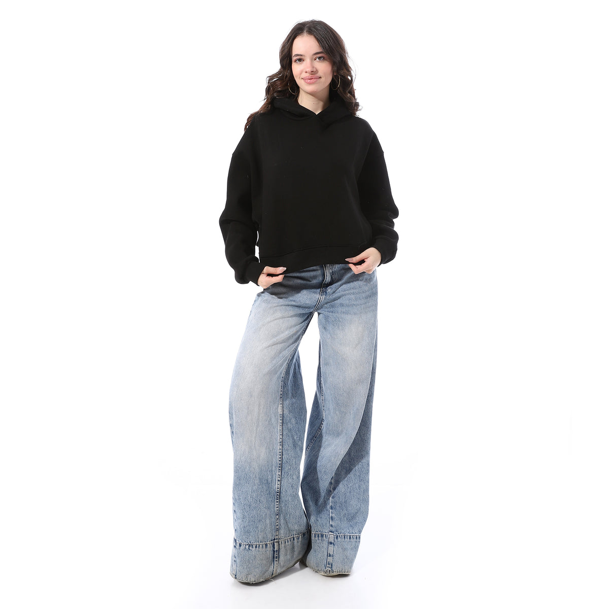 Slip_On_Basic_Cropped_Hoodie_-_Black