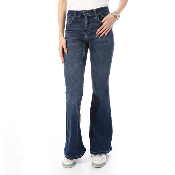 Cotton_Full_Lenght_Flare_Jeans_-_Navy_Blue
