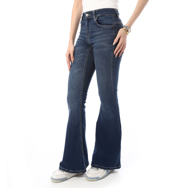 Cotton_Full_Lenght_Flare_Jeans_-_Navy_Blue