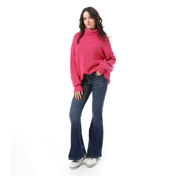 Cotton_Full_Lenght_Flare_Jeans_-_Navy_Blue