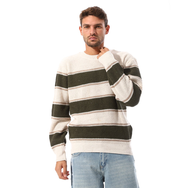 Bi-Tone_Slip_On_pullover_-_Off_White_&_Olive