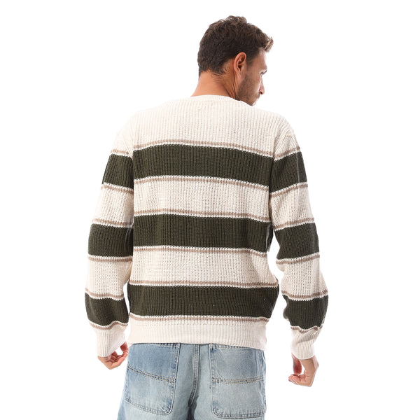 Bi-Tone_Slip_On_pullover_-_Off_White_&_Olive