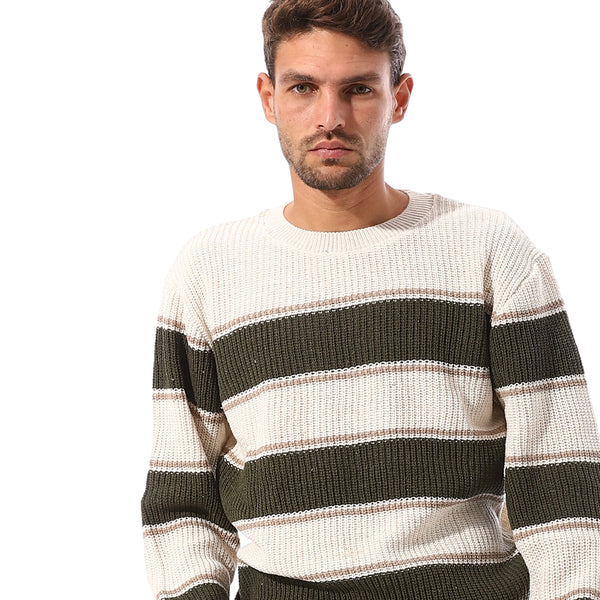Bi-Tone_Slip_On_pullover_-_Off_White_&_Olive