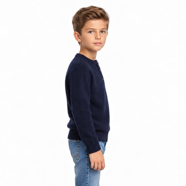 Double_Buttons_Boys_Lightweight_Pullover_-_Navy_Blue