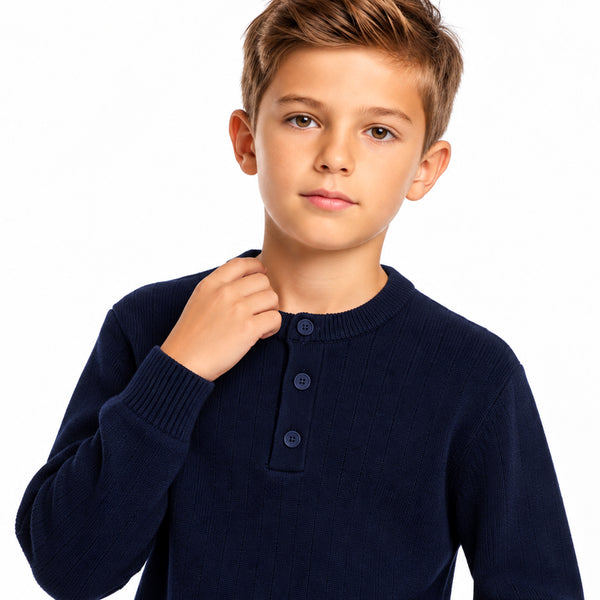 Double_Buttons_Boys_Lightweight_Pullover_-_Navy_Blue