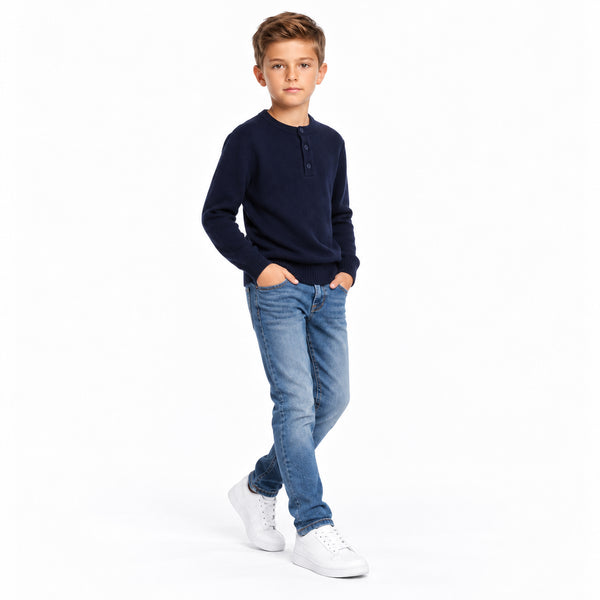 Double_Buttons_Boys_Lightweight_Pullover_-_Navy_Blue
